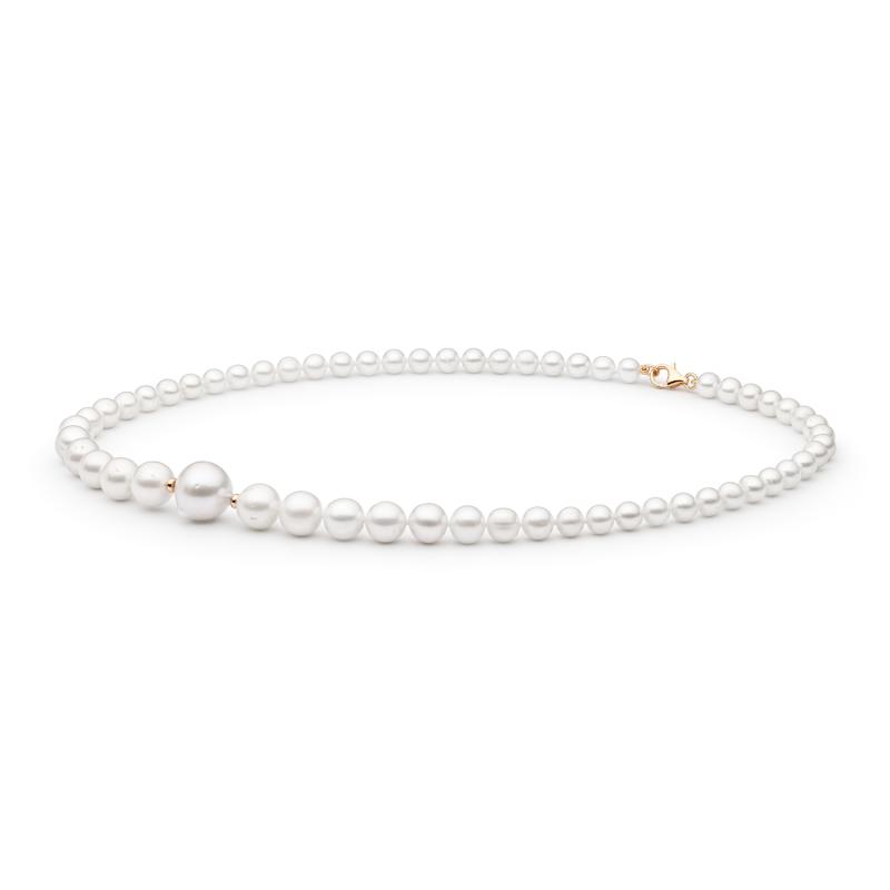 Colier perle naturale albe si argint placat cu aur roz 45 cm DiAmanti 222-61-G (Argint 925‰ 0,7 g.)