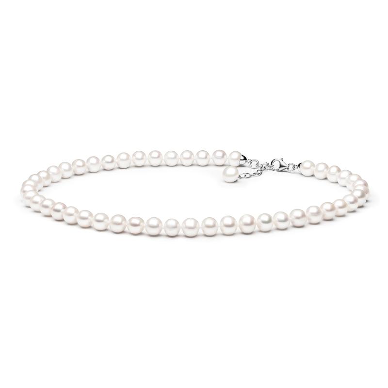 Colier perle naturale albe si argint 40 cm DiAmanti FARW685-C-G (Argint 925‰ 1,3 g.)