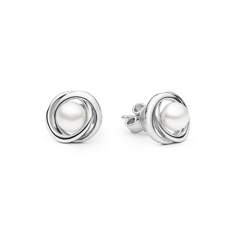 Cercei perle naturale albe si argint DiAmanti SK23106E_W-G (Argint 925‰ 2,2 g.)