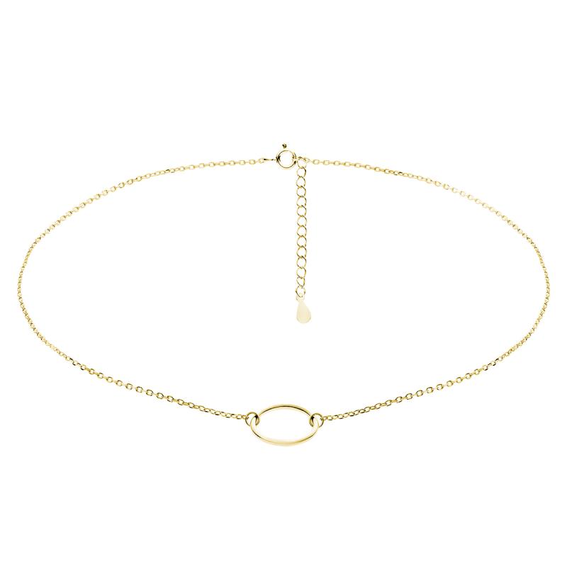 Choker argint placat cu aur galben cu cerc 33-38 cm DiAmanti Z1907NG-33-38cm-DIA (Argint 925‰ 1,4 g.)