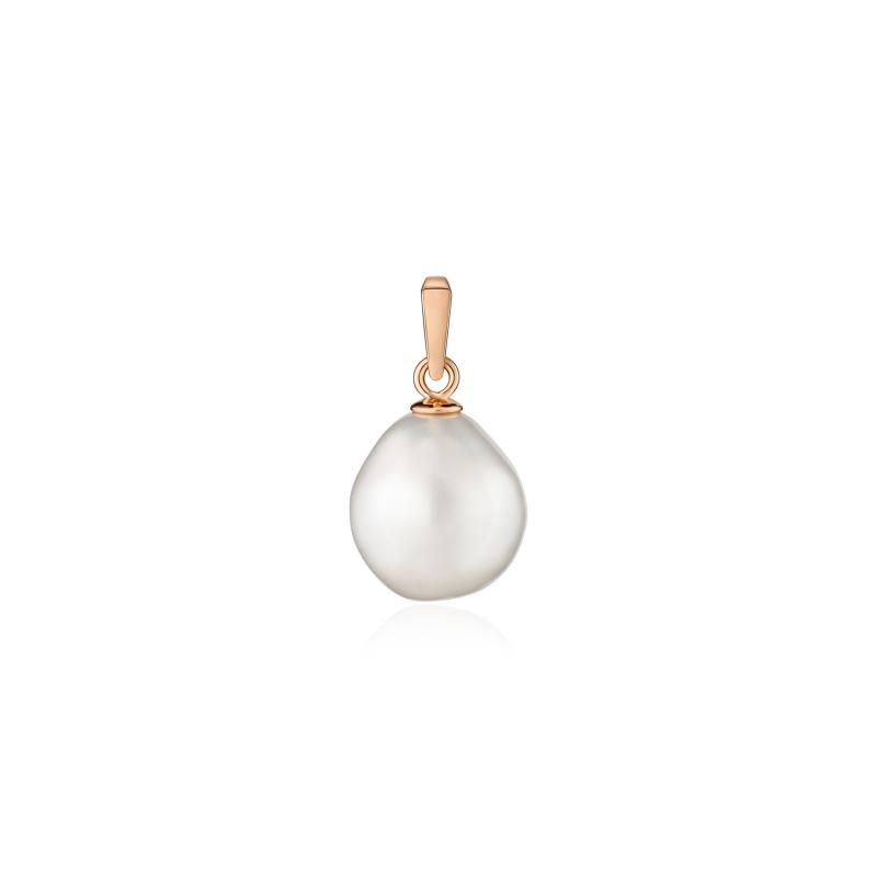 Pandantiv perla naturala alba si argint placat cu aur roz DiAmanti PR-PFK110-W-G (Argint 925‰ 0,14 g.)