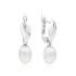 Cercei perle naturale albe de argint cu pietre si tortita DiAmanti SK22221EL_W-G (Argint 925‰ 2,5 g.)