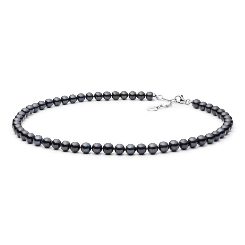 Colier perle naturale negre si argint 45 cm DiAmanti FARB67-G (Argint 925‰ 1,3 g.)