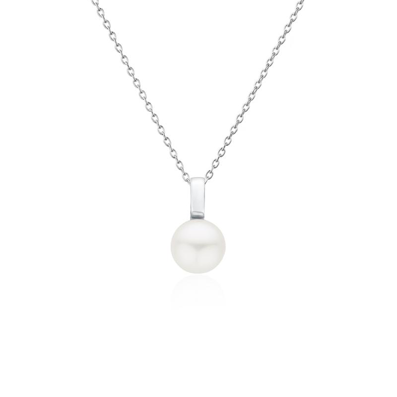 Lantisor cu perla naturala alba si lantisor argint DiAmanti SK22528P_W_Necklace-G (Argint 925‰ 1,9 g.)