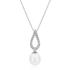 Lantisor argint cu perla naturala alba si cristale DiAmanti SK23214P_W_Necklace-G (Argint 925‰ 2 g.)