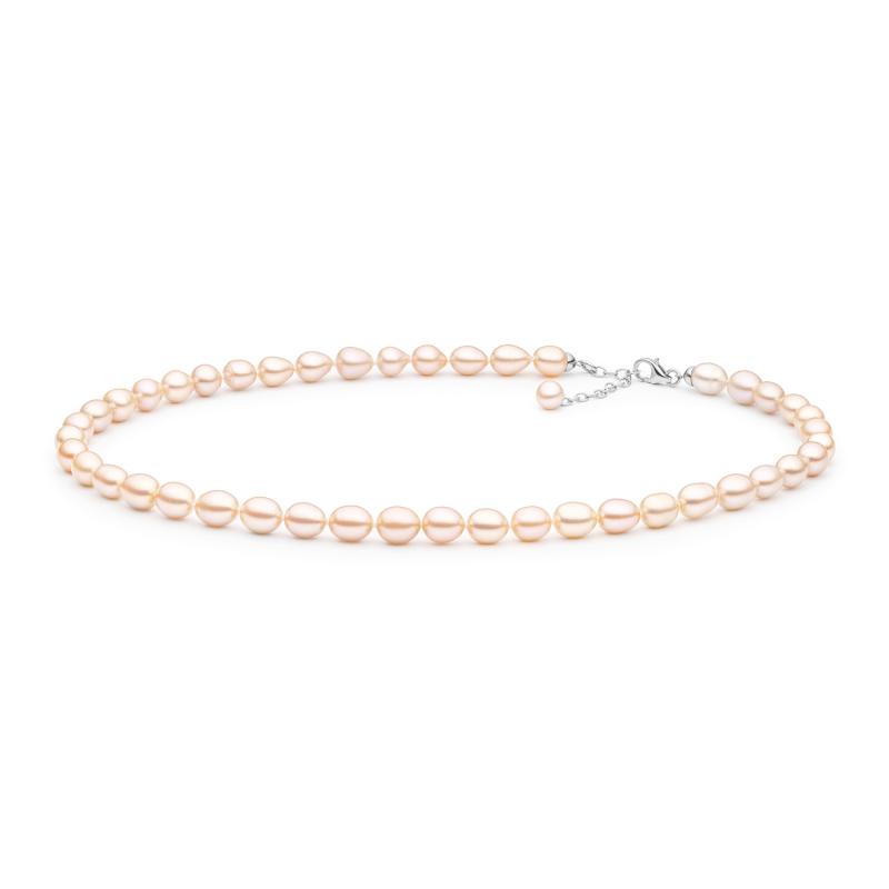 Colier perle naturale roz piersica 45 cm si argint DiAmanti FCP48-G (Argint 925‰ 1,1 g.)