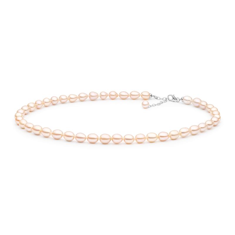 Colier perle naturale roz piersica 45 cm si argint DiAmanti FCP48-G (Argint 925‰ 1,1 g.)