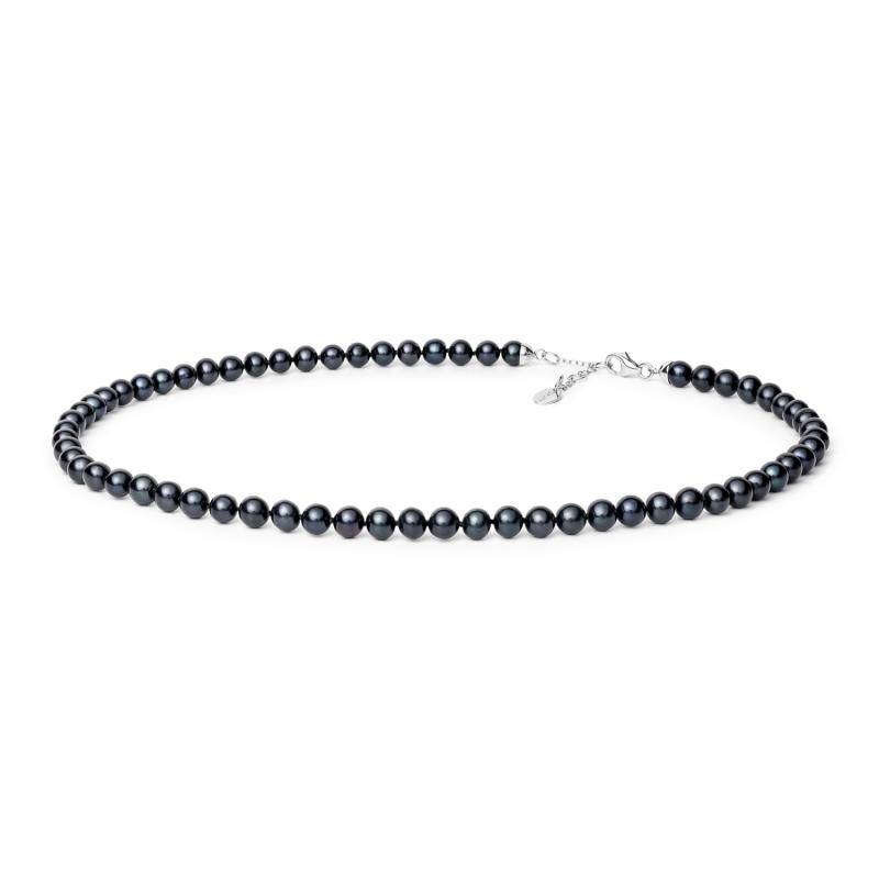 Colier perle naturale negre si argint 40 cm DiAmanti FORB65-C-G (Argint 925‰ 1,1 g.)