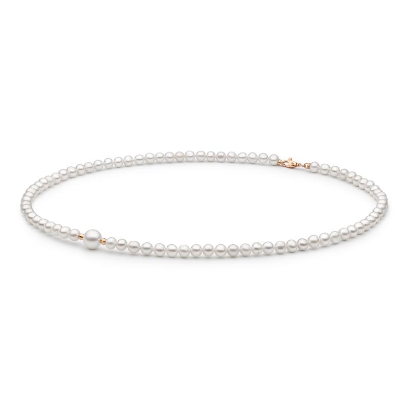 Colier perle naturale si aur roz 14K lungime 40 cm DiAmanti L232-57-G (Aur 585‰ 0,45 g.)