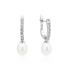 Cercei argint cu perle naturale albe si cristale cu tortita DiAmanti SK23217EL_W-G (Argint 925‰ 2,9 g.)
