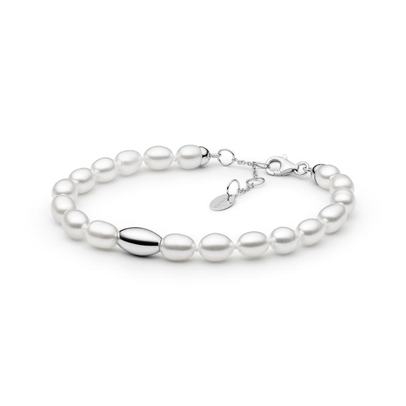 Bratara perle naturale albe si argint DiAmanti 224-88B-G (Argint 925‰ 1,7 g.)