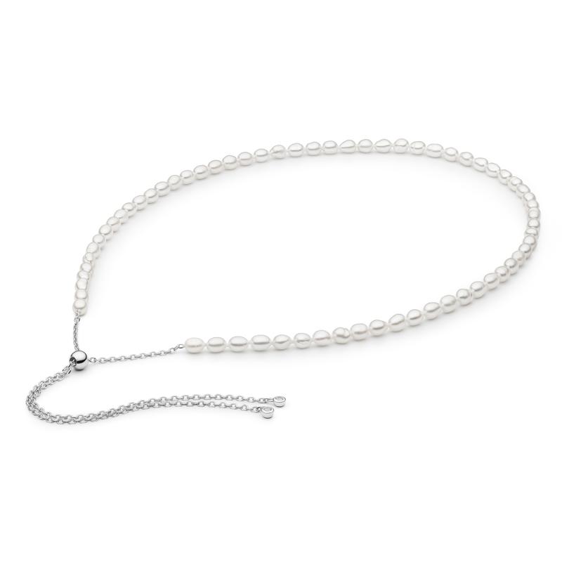Colier reglabil cu perle naturale albe si argint DiAmanti 232-50-G (Argint 925‰ 1,5 g.)