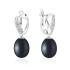 Cercei argint lungi cu perle naturale negre si pietre, cu tortita DiAmanti SK21497EL_B-G (Argint 925‰ 2,8 g.)