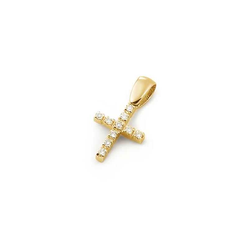 Pandantiv cruciulita din aur galben 18K 0,90 g., cu diamante 0,08 ct., model Orsini 0104CI (Aur 750‰ 0,9 g.)
