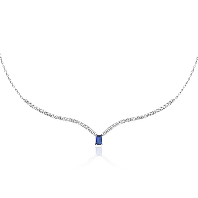 Colier tenis argint cu piatra albastra DiAmanti SMT-1021S-N-AS (Argint 925‰ 3,5 g.)