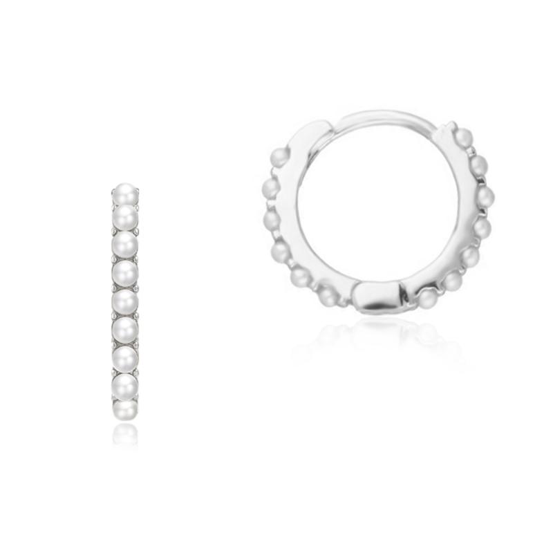 Cercei rotunzi argint cu perle naturale albe DiAmanti AE22893RH-AS (Argint 925‰ 1,4 g.)