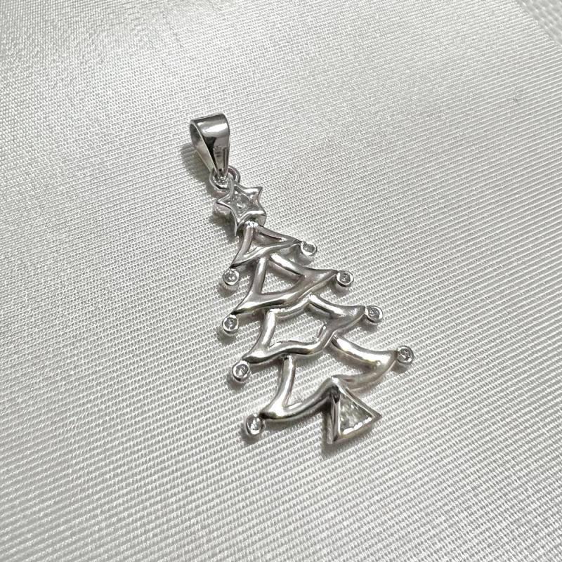Pandantiv argint brad impodobit cu cristale Christmas Tree DiAmanti AP6621-AS (Argint 925‰ 1,8 g.)