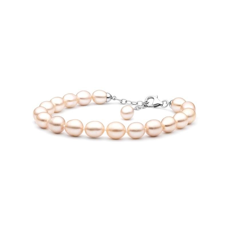 Bratara perle naturale roz piersica si argint DiAmanti FCP48-B-G (Argint 925‰ 1 g.)