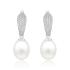 Cercei argint cu perle naturale albe si pietre cu tortite DiAmanti SK16415EL_W-G (Argint 925‰ 2,7 g.)