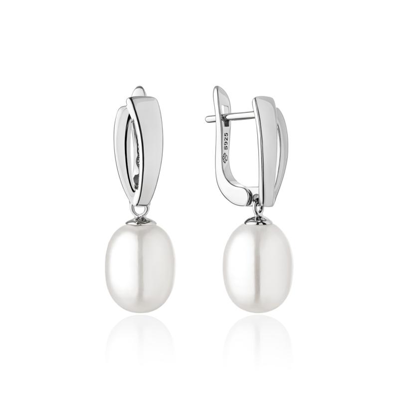 Cercei argint cu perle naturale albe si tortite DiAmanti SK21364EL_W-G (Argint 925‰ 2,8 g.)