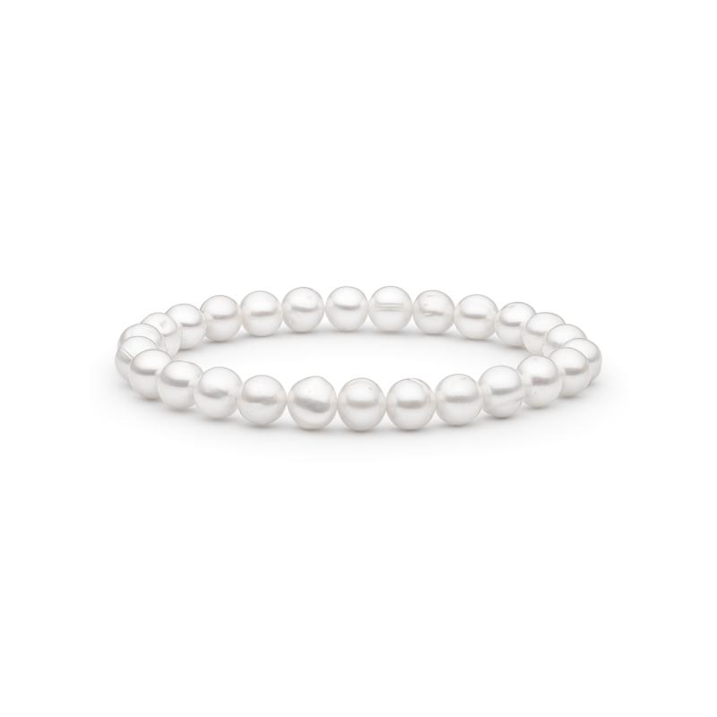 Bratara perle naturale albe 7,5 mm DiAmanti 222-53B-G