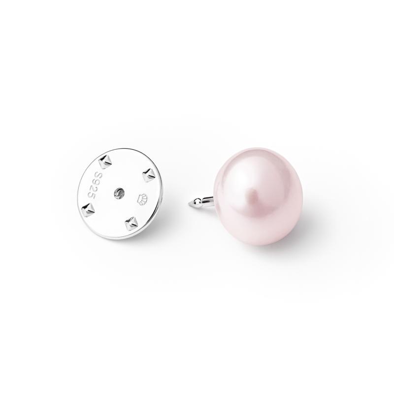 Brosa argint cu perla naturala roz nude 10 mm Pin DiAmanti EFB010BR_L-G (Argint 925‰ 0,6 g.)