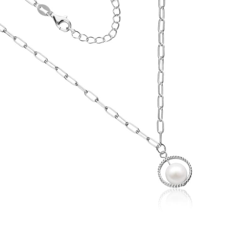 Colier argint cu perla naturala alba DiAmanti N05660NRH-AS (Argint 925‰ 4,5 g.)