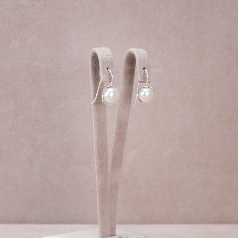 Cercei argint floare cu perle naturale albe DiAmanti ALEMOP020-AS (Argint 925‰ 1,5 g.)