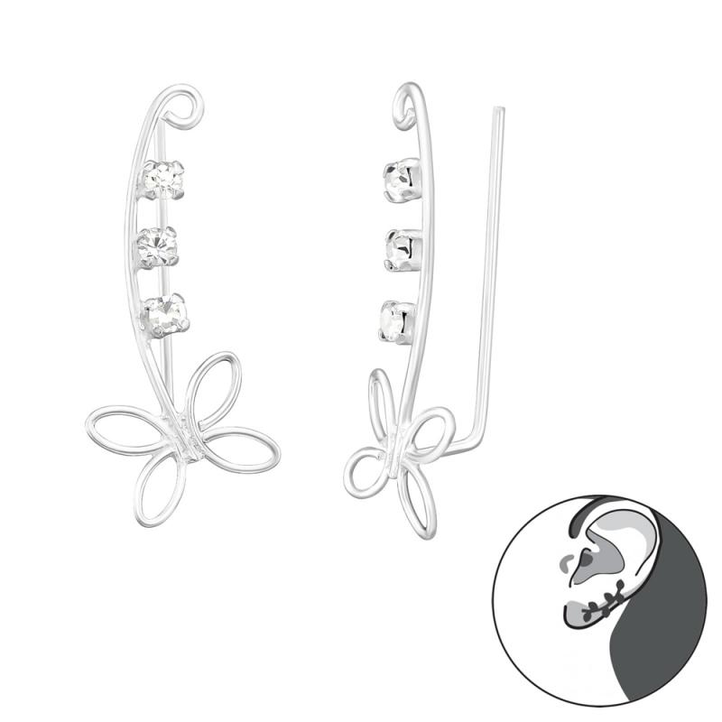 Cercei ear cuffs din argint cu zirconii model fluture DiAmanti DIA39596 (Argint 925‰ 0,55 g.)