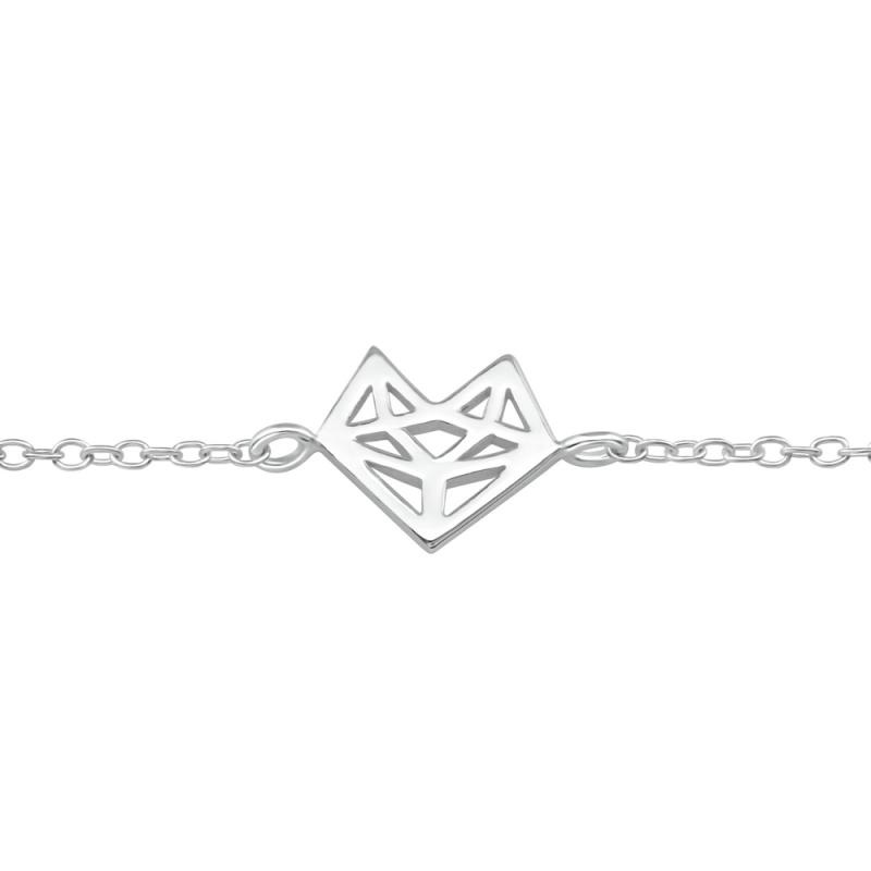 Bratara din argint cu pandantiv inima geometrica model DiAmanti DIA36736
