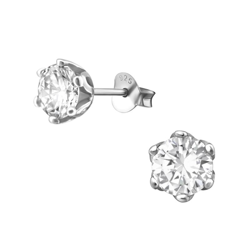 Cercei din argint model solitaire cu zirconii 6 mm DiAmanti DIA17272 (Argint 925‰ 0,9 g.)