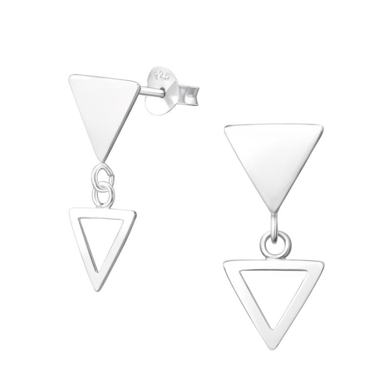 Cercei din argint cu triunghiuri model DiAmanti DIA37756