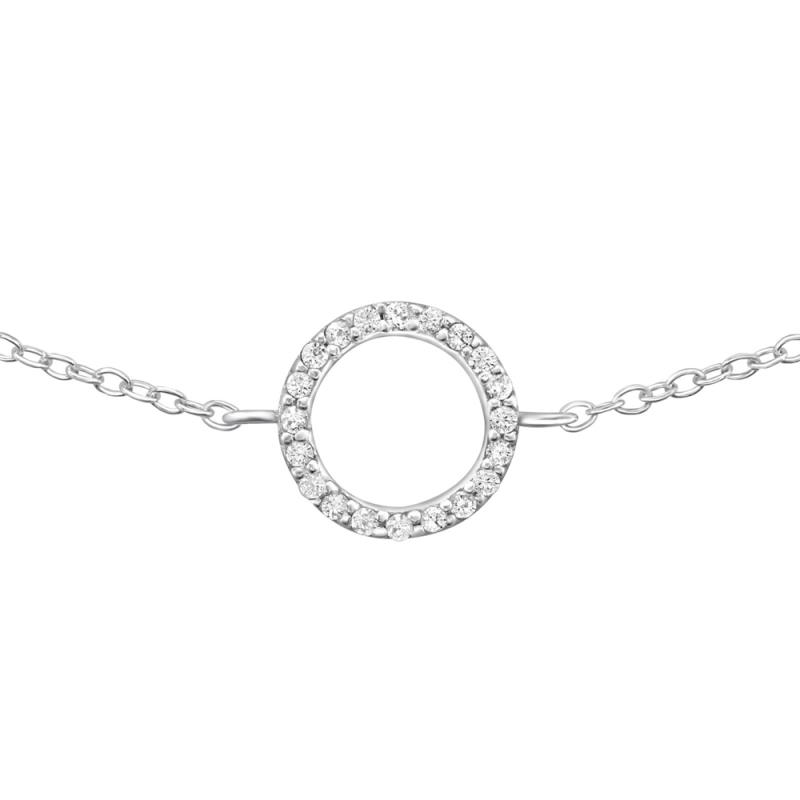 Bratara din argint cu pandantiv cerc cu zirconii model DiAmanti DIA31519 (Argint 925‰ 0,9 g.)