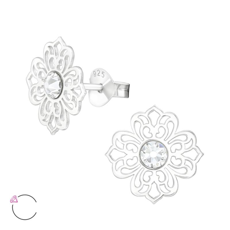 Cercei din argint model floare filigran cu cristale Swarovski DiAmanti DIA40007 (Argint 925‰ 0,65 g.)