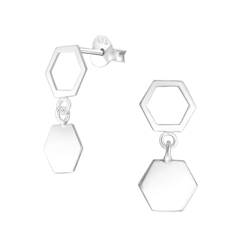 Cercei din argint model geometric hexagoane DiAmanti DIA37757 (Argint 925‰ 0,8 g.)