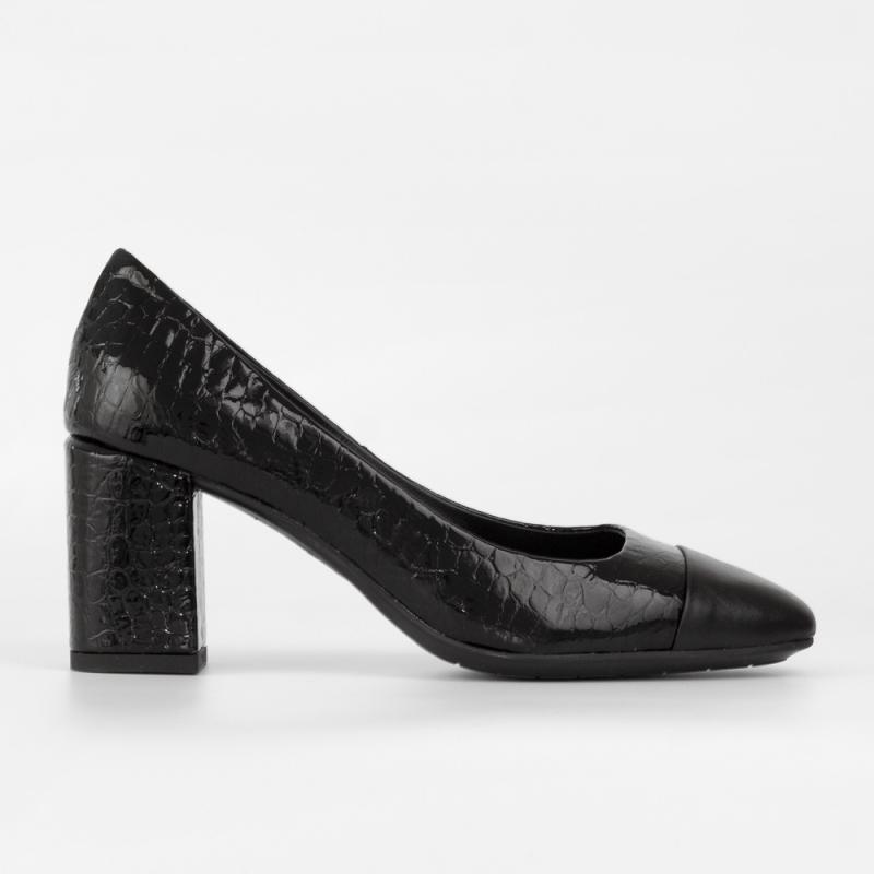Pantofi office dama The Flexx din piele naturala Cordelia negru croco