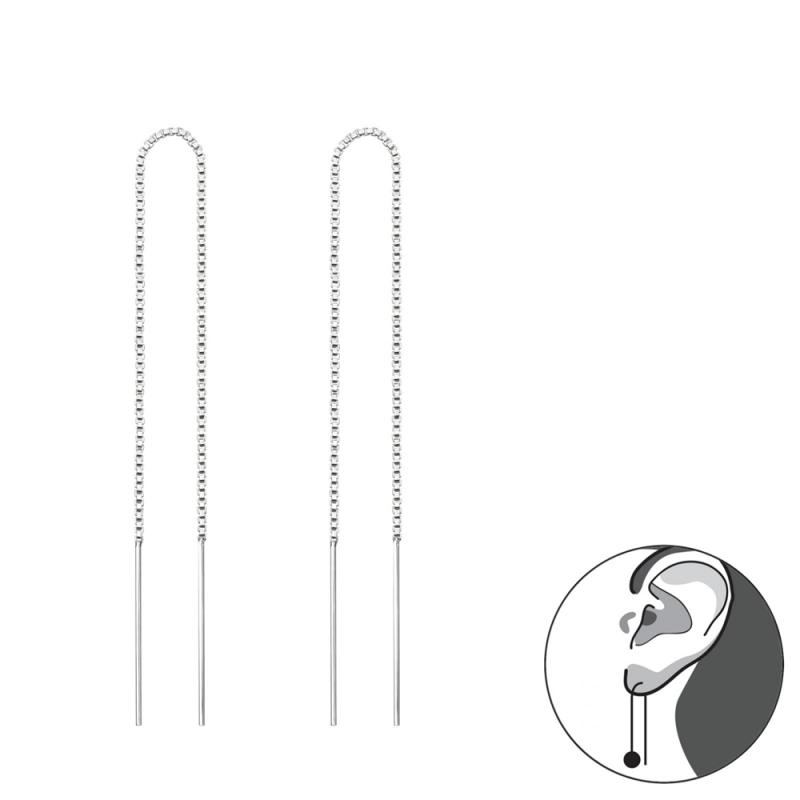 Cercei minimalisti pe lant din argint 6 cm model DiAmanti DIA34869 (Argint 925‰ 1,15 g.)