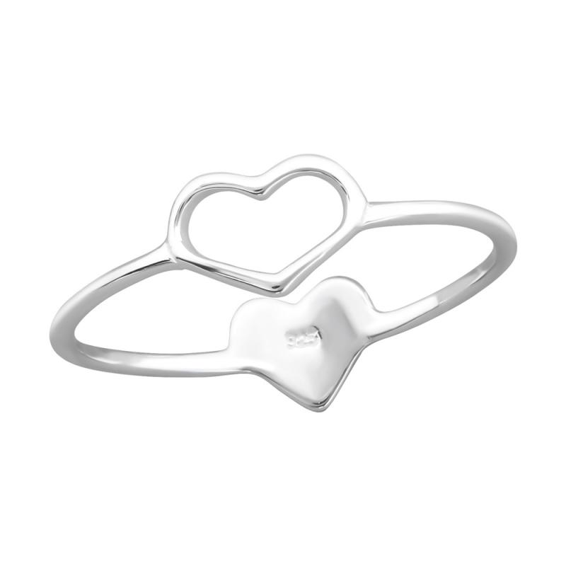 Inel din argint model double heart cu inimioare DiAmanti DIA24608 (Argint 925‰ 0,75 g.)