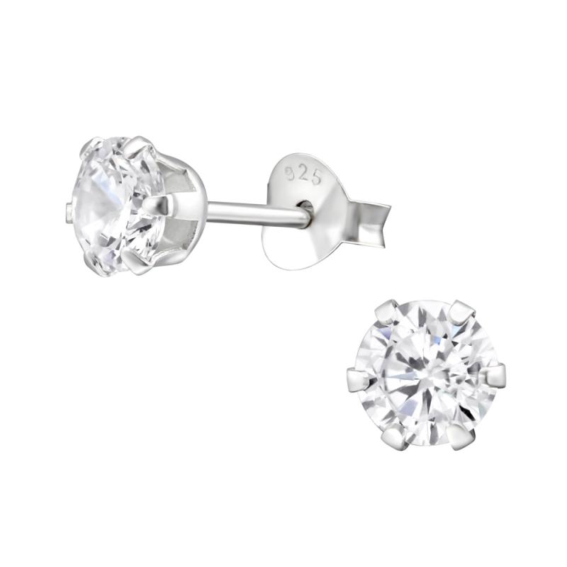 Cercei din argint model solitaire cu zirconii 5 mm DiAmanti DIA14832-Crystal (Argint 925‰ 0,45 g.)