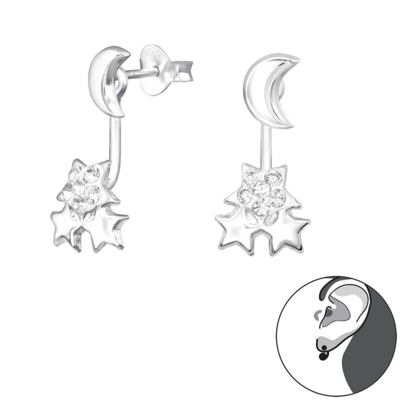 Cercei din argint luna si stele model DiAmanti DIA35061