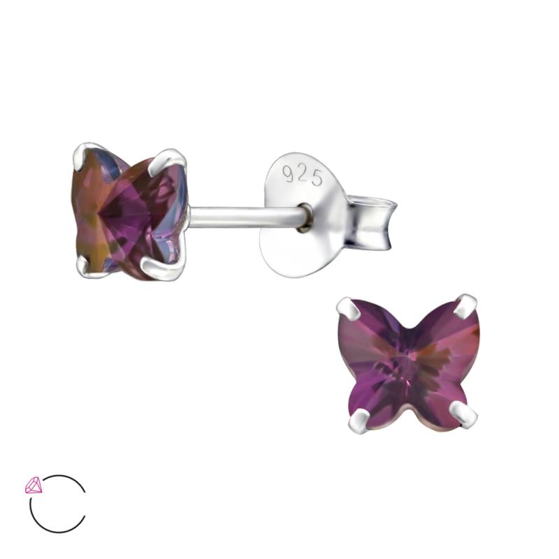 Cercei din argint cu cristal Swarovski Lilac Shadow fluturas model DiAmanti DIA24396-LilacShadow (Argint 925‰ 0,45 g.)