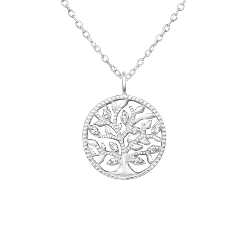 Lantisor din argint cu pandantiv Copacul Vietii model DiAmanti DIA34529