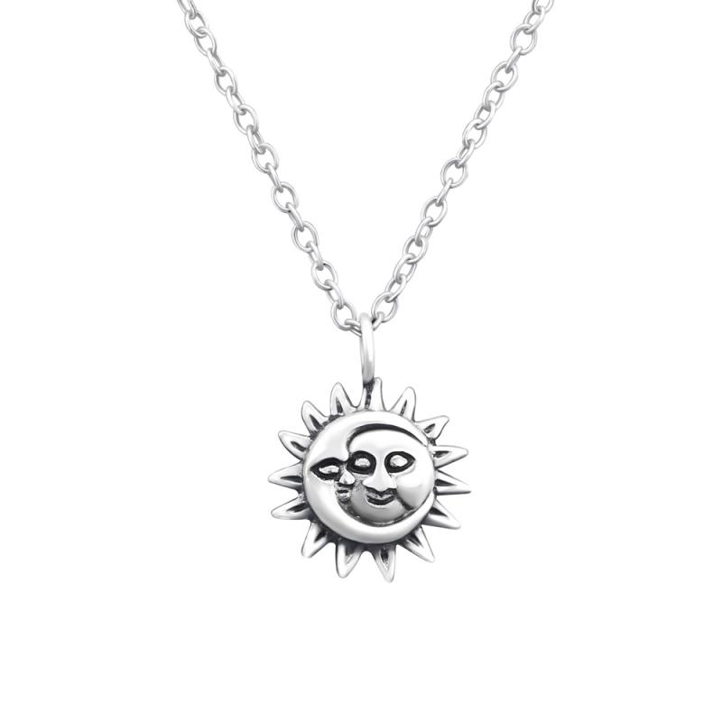 Lantisor din argint cu pandantiv soare si luna DiAmanti DIA32242 (Argint 925‰ 1,55 g.)