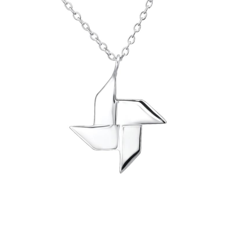 Lantisor din argint cu pandantiv morisca origami DiAmanti DIA26056