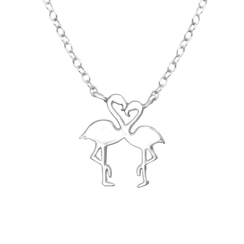 Lantisor din argint cu pandantiv flamingo DiAmanti DIA32257