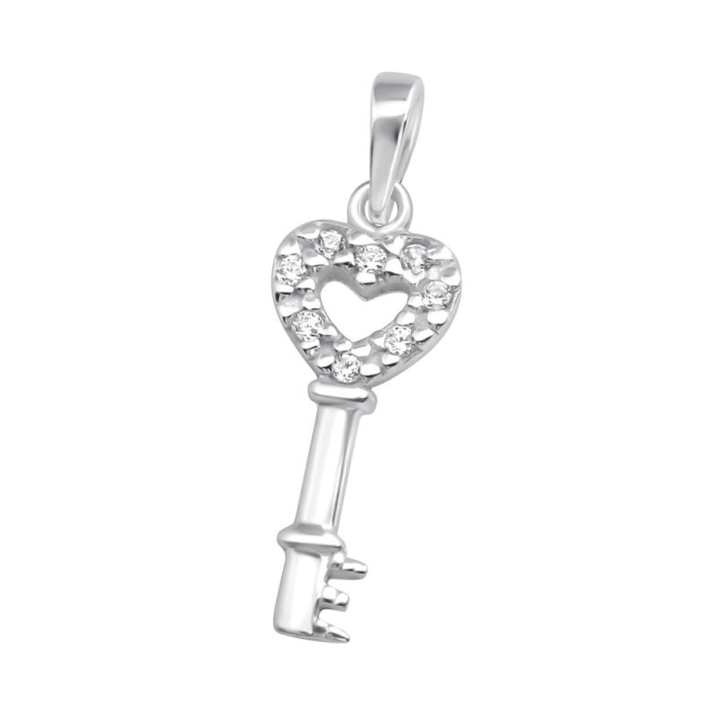 Pandantiv din argint Heart Key DiAmanti DIA37100 (Argint 925‰ 0,65 g.)