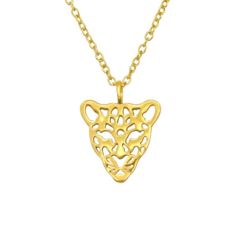 Lantisor din argint placat cu aur galben 18K cu pandantiv leopard DiAmanti DIA40414 (Argint 925‰ 1,4 g.)