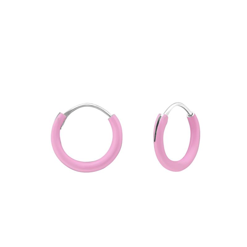 Cercei rotunzi 10 mm din argint Epoxy roz DiAmanti DIA16302-Light Pink (Argint 925‰ 0,3 g.)