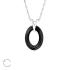 Lantisor din argint cu pandantiv cristal Swarovski negru DiAmanti DIA27735-Black (Argint 925‰ 1,3 g.)
