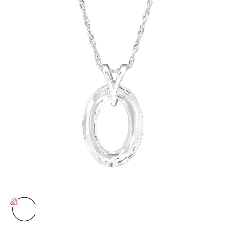 Lantisor din argint cu pandantiv cristal Swarovski DiAmanti DIA27735-White (Argint 925‰ 1,3 g.)